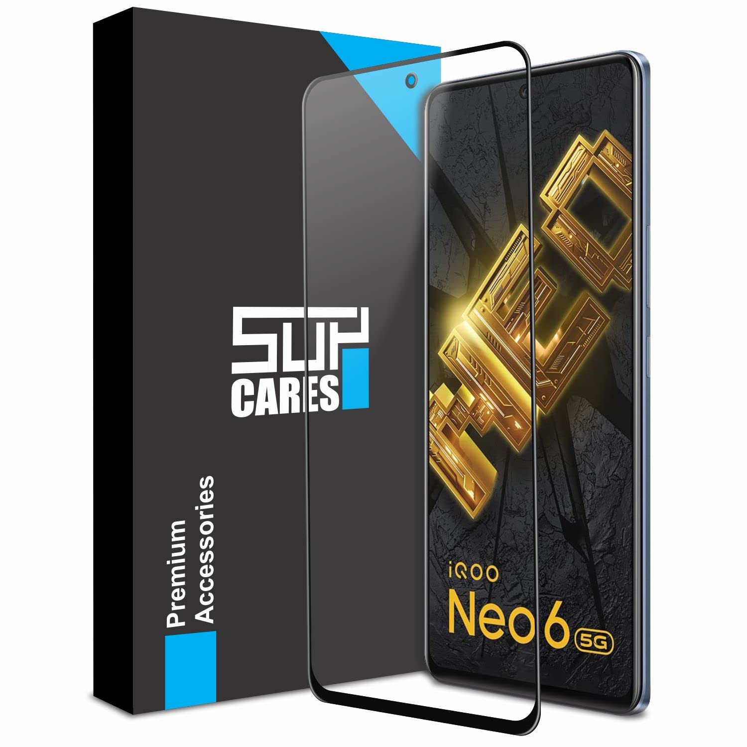 SupCares Edge to Edge Tempered Glass for iQOO Neo 6 5G / iQOO Neo 6 SE 5G / iQOO
