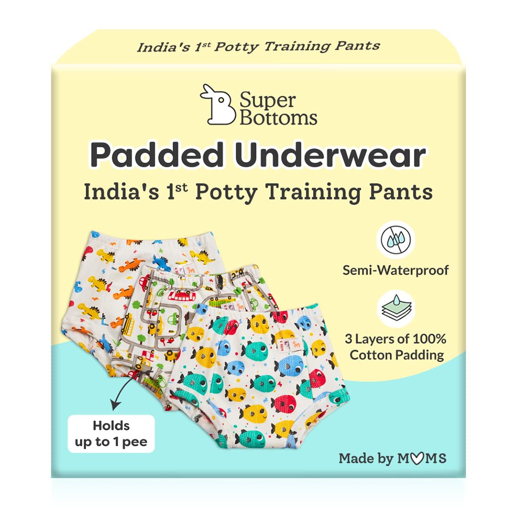 superbottoms Unisex-Baby Cotton Padded Underwear (Pack of 3) (SBSUCOMBO3-SIZE1_S