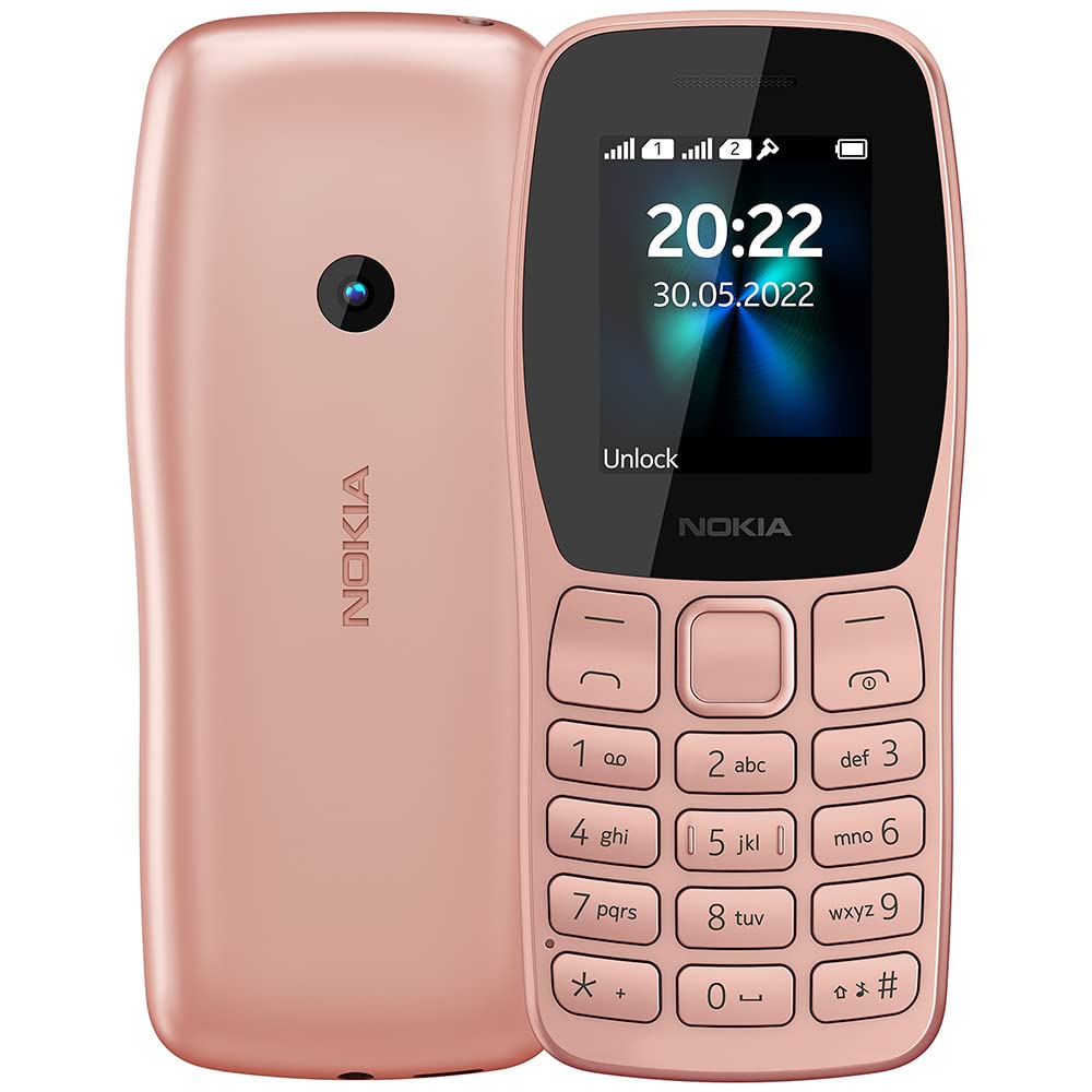 Nokia 110 Dual sim Keypad Phone with Wireless FM Radio, Free Earphone, Snake Gam