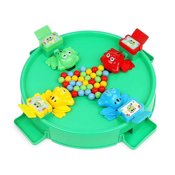Toyzone Frog Eat Beans Game-4 Players-61038 | Eat The Beans | Hungry Frog Game f