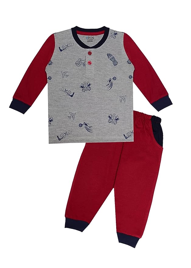 3BROS Cotton Full Sleeves Tshirt with Pant for Baby Boys & Girls