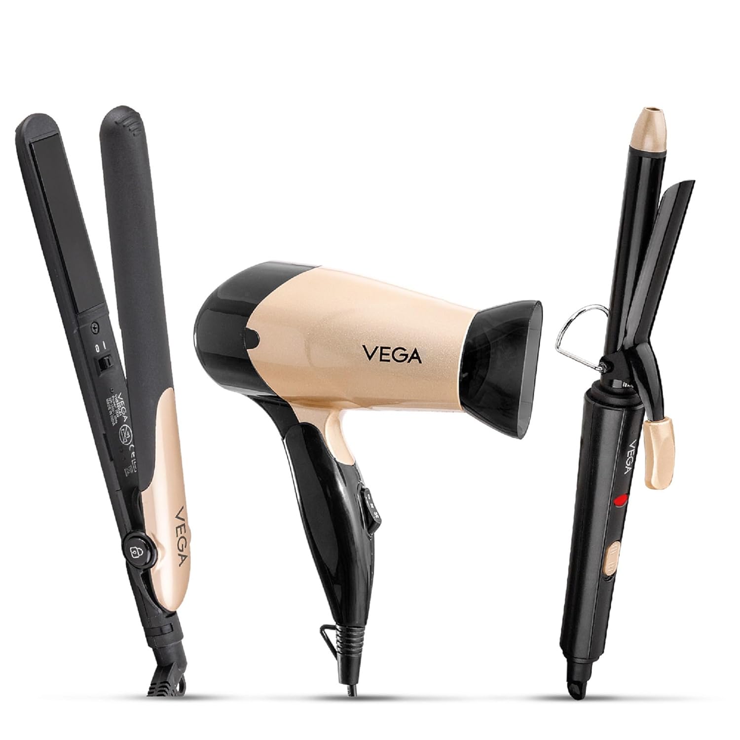Vega Miss Versatile Styling Set Straightener, Curler & Dryer Gift Combo for Wome