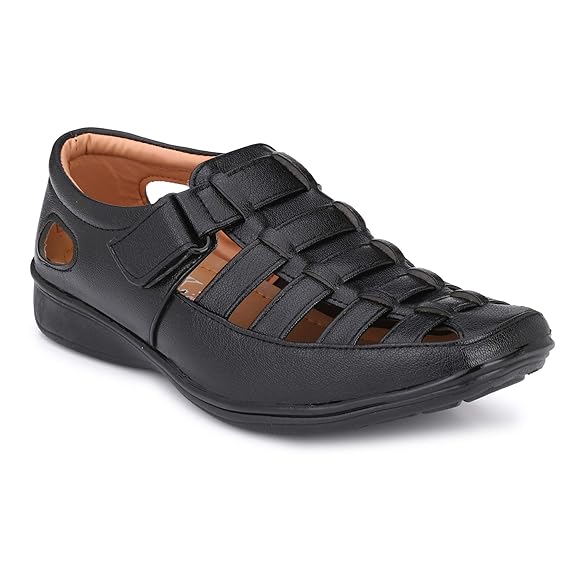 Amico Men's Fashion Sandal Black Size 10 | Rainy Sandals for Men | Leather Sanda
