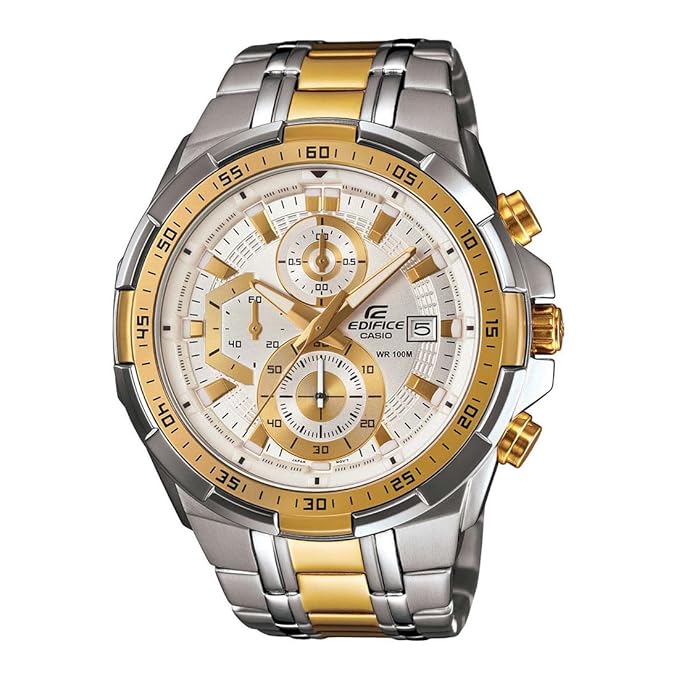 Casio EDifice EFR-539SG-7AVUDF White Analog Dial Dual Tone Stainless Steel Band 